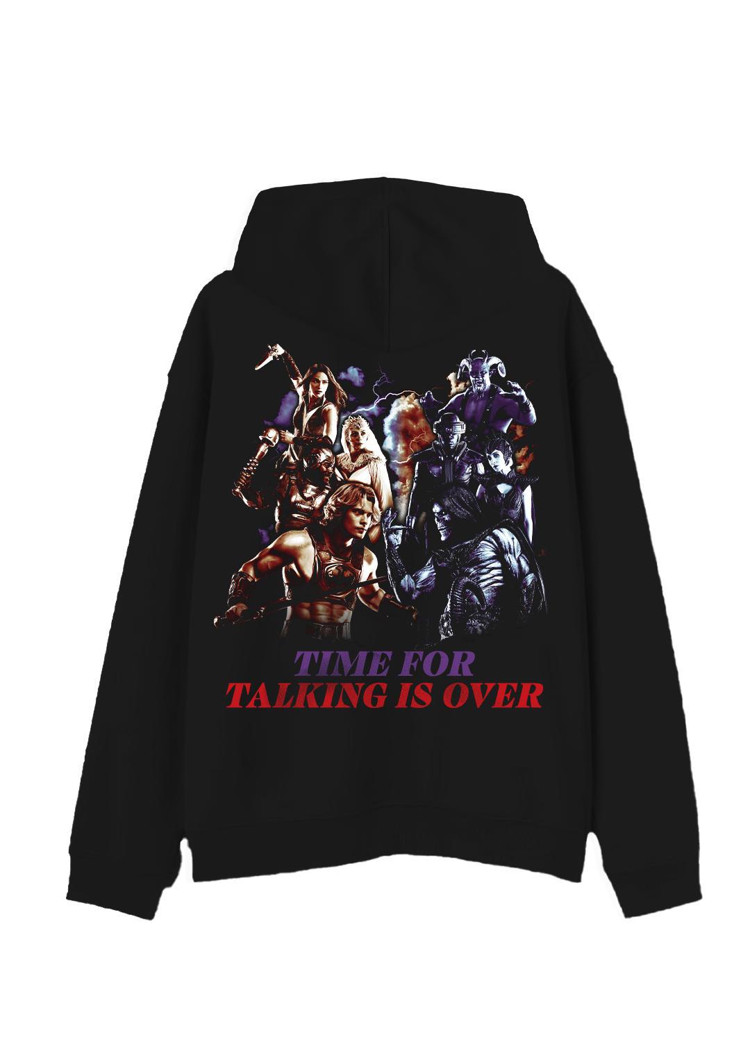 Hoodie Masters Of The Universe Hombre Mujer Negro Talking is Over - Fan Army