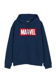 Hoodie MARVEL Hombre Mujer Azul Marino Disney Original Logo Assemble - Fan Army