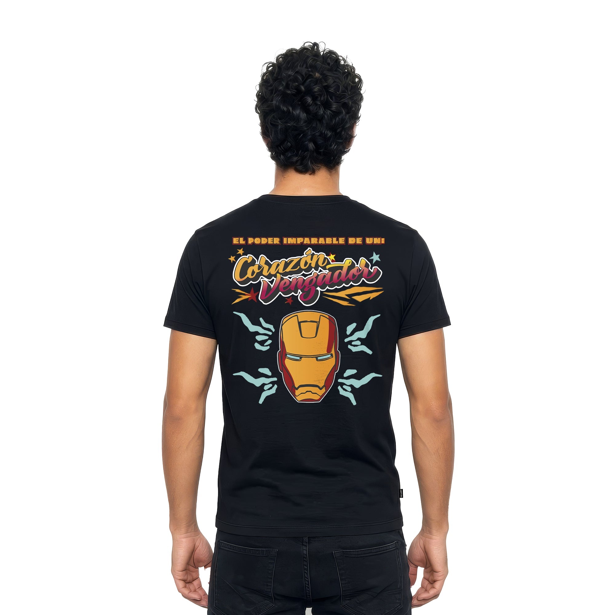 Playera Marvel Urbano Hombre Mujer Negro Disney Original Iron Man - Fan Army