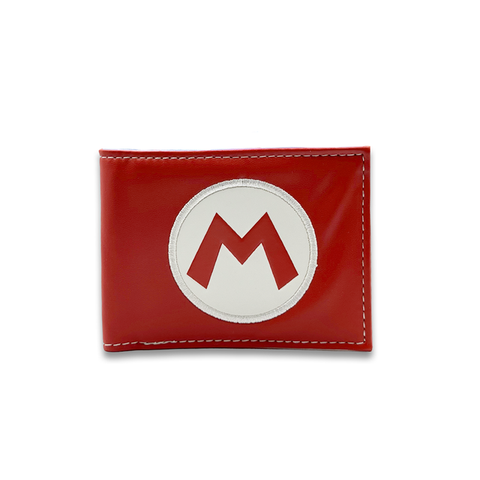 Bioworld - Cartera Bifold Nintendo Original, Rojo con la M de Super Mario, Espacio para Dinero, Tarjetas y Credenciales