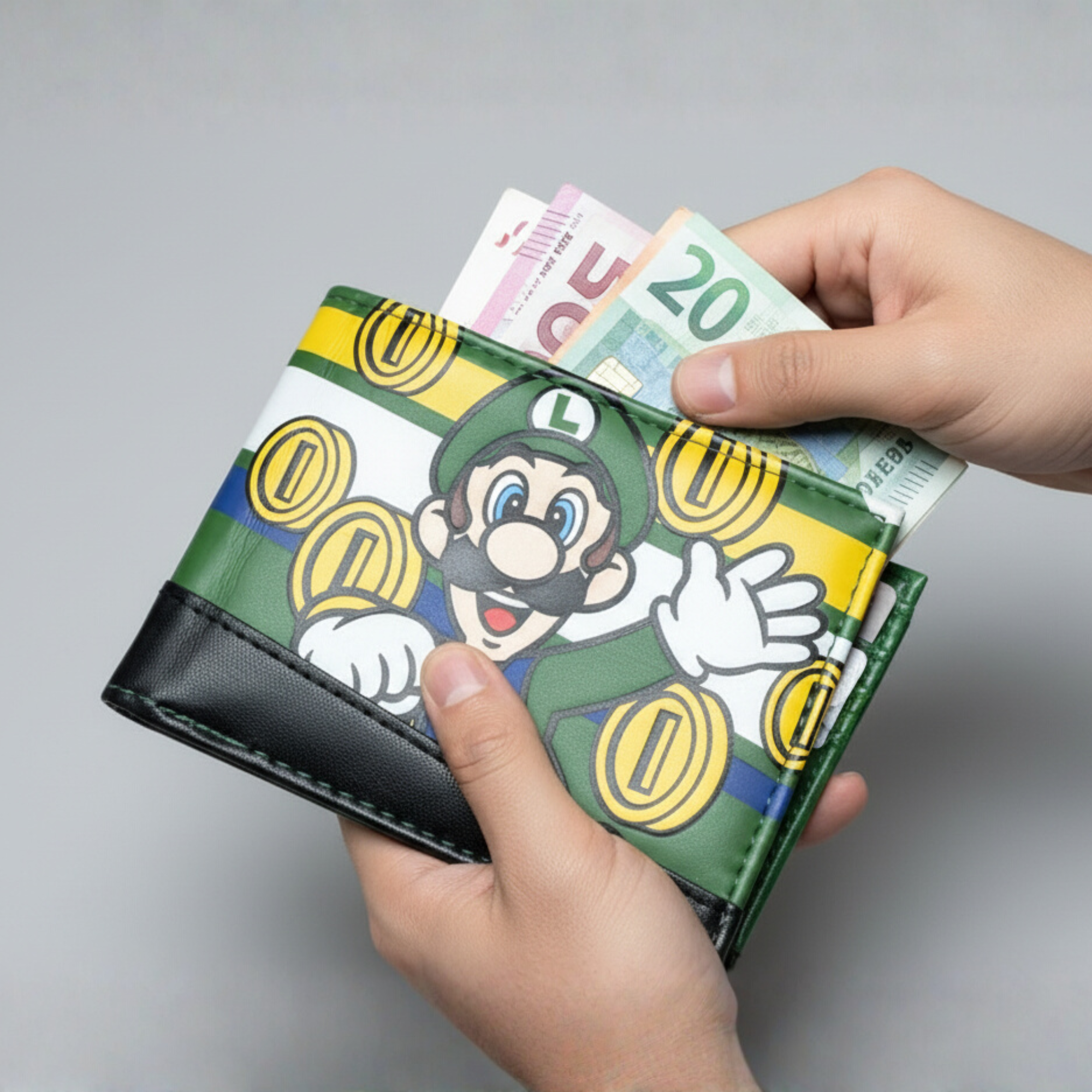 Cartera para hombre Super Mario Bros Luigi Monedas - Fan Army