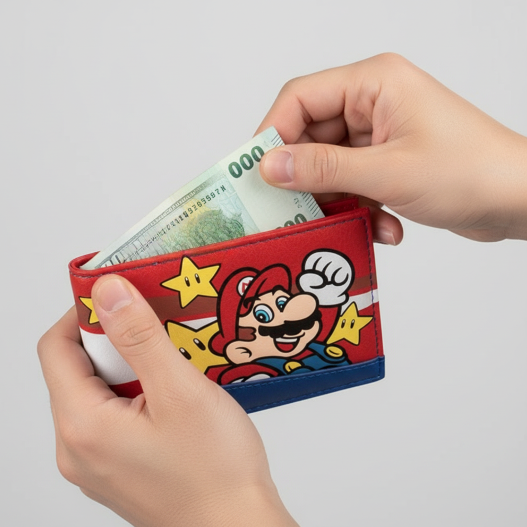 Cartera Super Mario Stars con letras en Japones - Fan Army