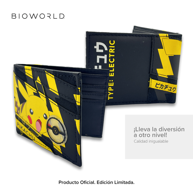 Bioworld - Cartera Bifold Pikachu Pokémon de Alta Calidad, Edición Limitada Original Pokemon - Fan Army