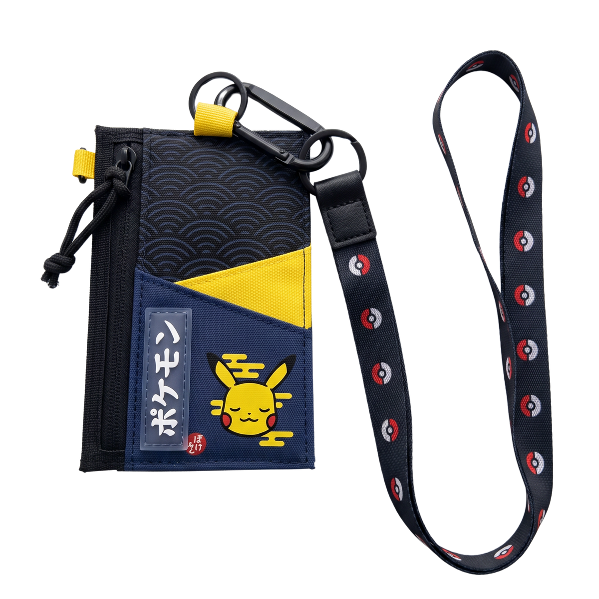 Cartera Porta Gafete Pokémon Pikachu Azul con Correa