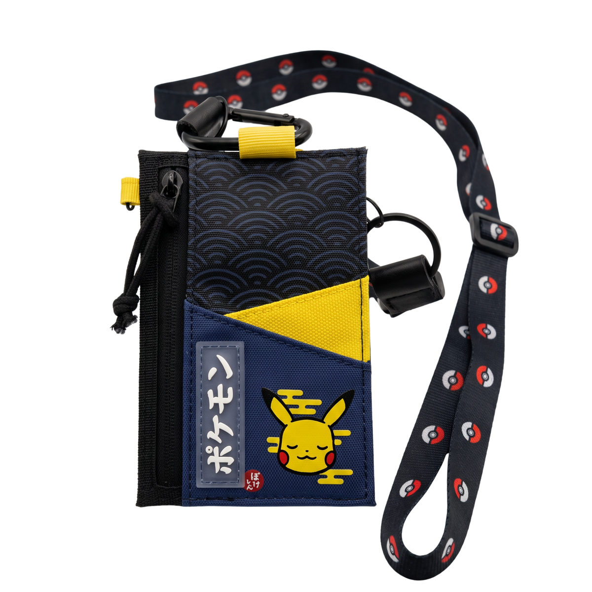 Cartera Porta Gafete Pokémon Pikachu Azul con Correa