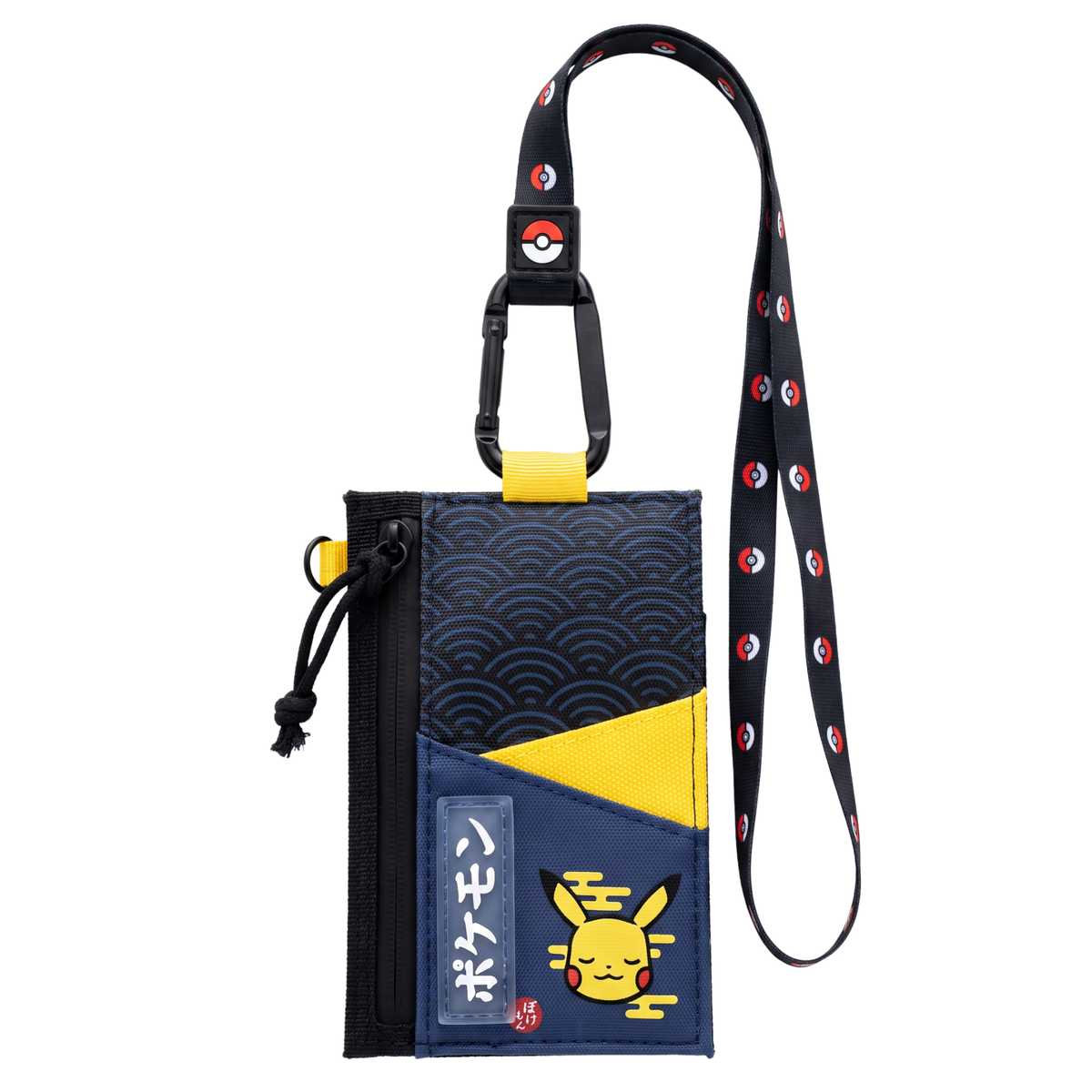 Cartera Porta Gafete Pokémon Pikachu Azul con Correa
