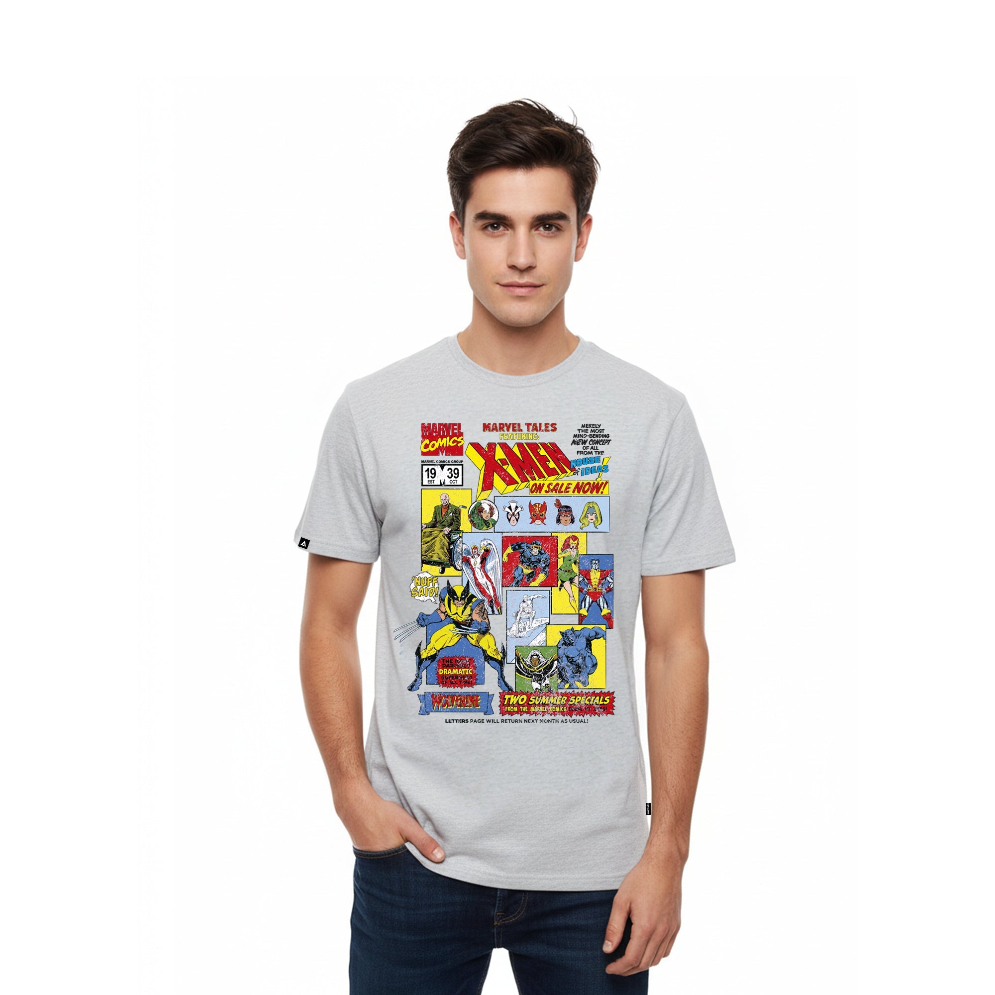 Playera MARVEL Hombre Mujer Gris Disney Original X-Man - Fan Army