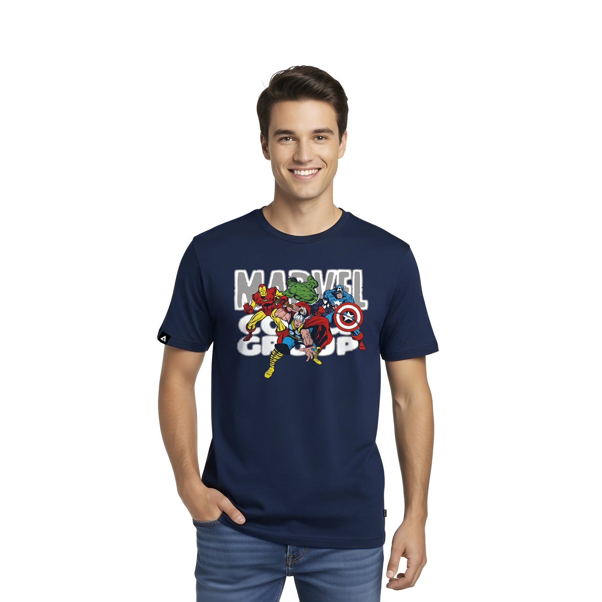 Playera MARVEL Hombre Mujer Azul Marino Disney Original Group - Fan Army