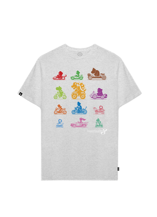 Playera Super Mario Hombre Mujer Gris Mario Kart 8 Nintendo Oficial