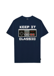 Playera Nintendo Hombre Mujer Azul Marino Keep It Classic Nintendo Oficial - Fan Army