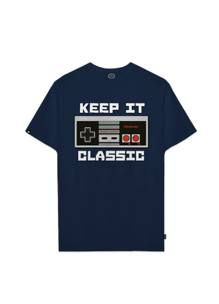 Playera Nintendo Hombre Mujer Azul Marino Keep It Classic Nintendo Oficial