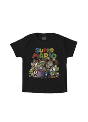 Playera Niño Mario Bros Negro Vintage Nintendo Oficial - Fan Army
