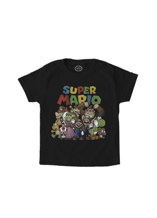 Playera Niño Mario Bros Negro Vintage Nintendo Oficial