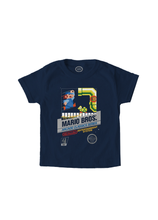 Playera Niño Super Mario Azul Marino Arcade Classic Nintendo Oficial