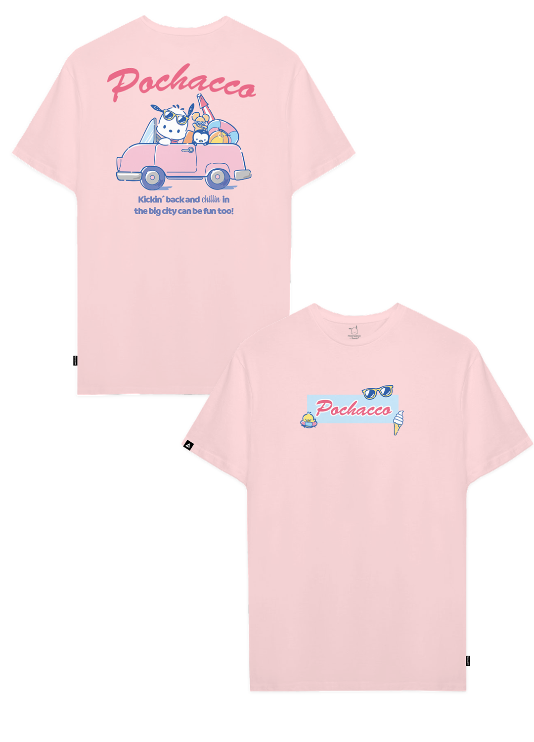 Playera Hombre Mujer Rosa Pochacco Kickin back - Fan Army