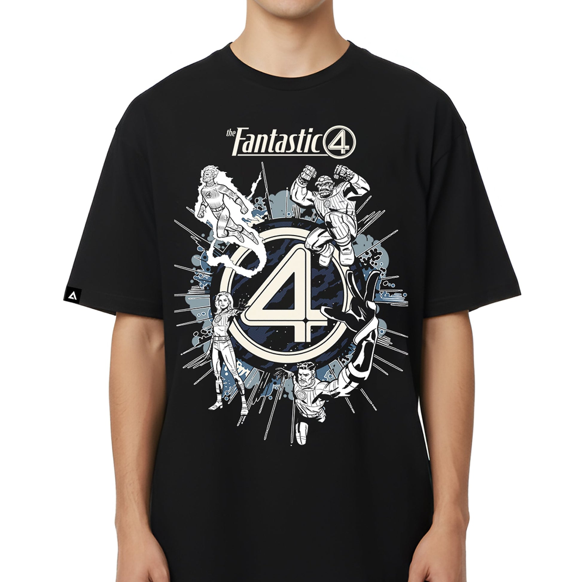 Playera 4 Fantásticos Hombre Mujer Negro Marvel Original Equipo - Fan Army