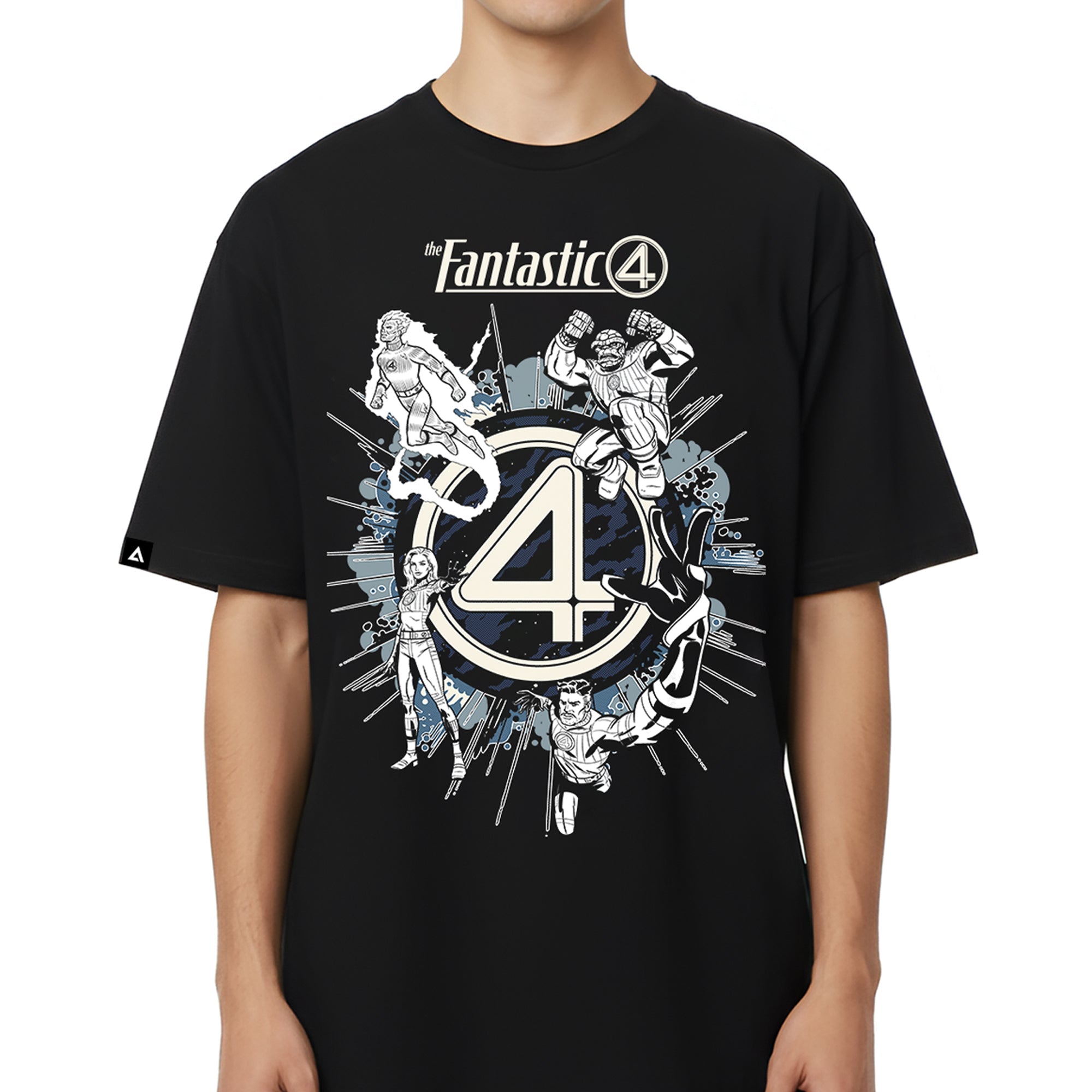 Playera 4 Fantásticos Hombre Mujer Negro Marvel Original Equipo - Fan Army