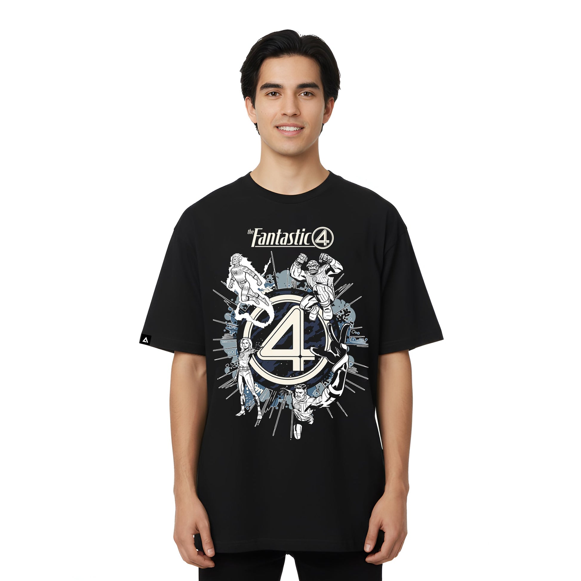 Playera 4 Fantásticos Hombre Mujer Negro Marvel Original Equipo - Fan Army