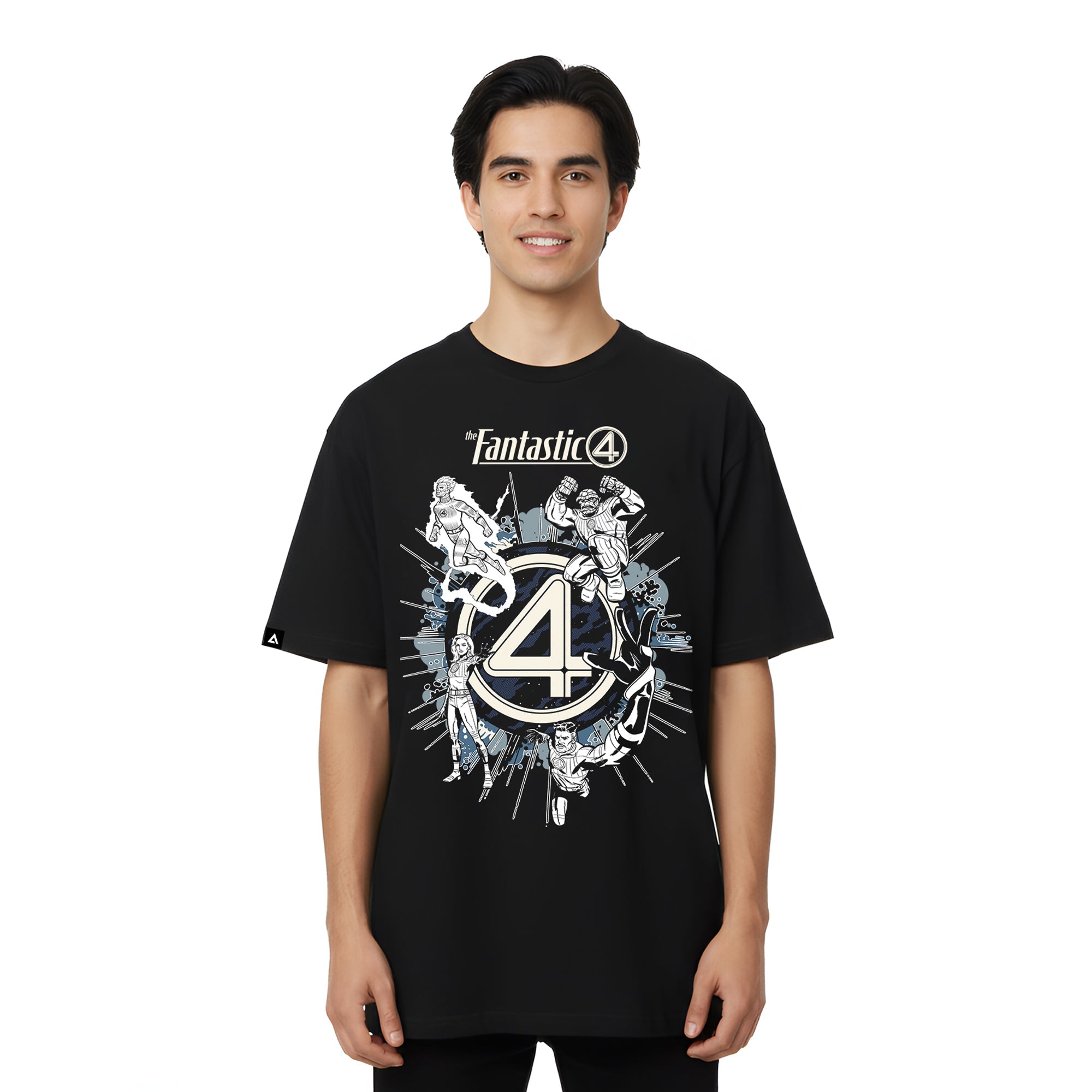 Playera 4 Fantásticos Hombre Mujer Negro Marvel Original Equipo - Fan Army