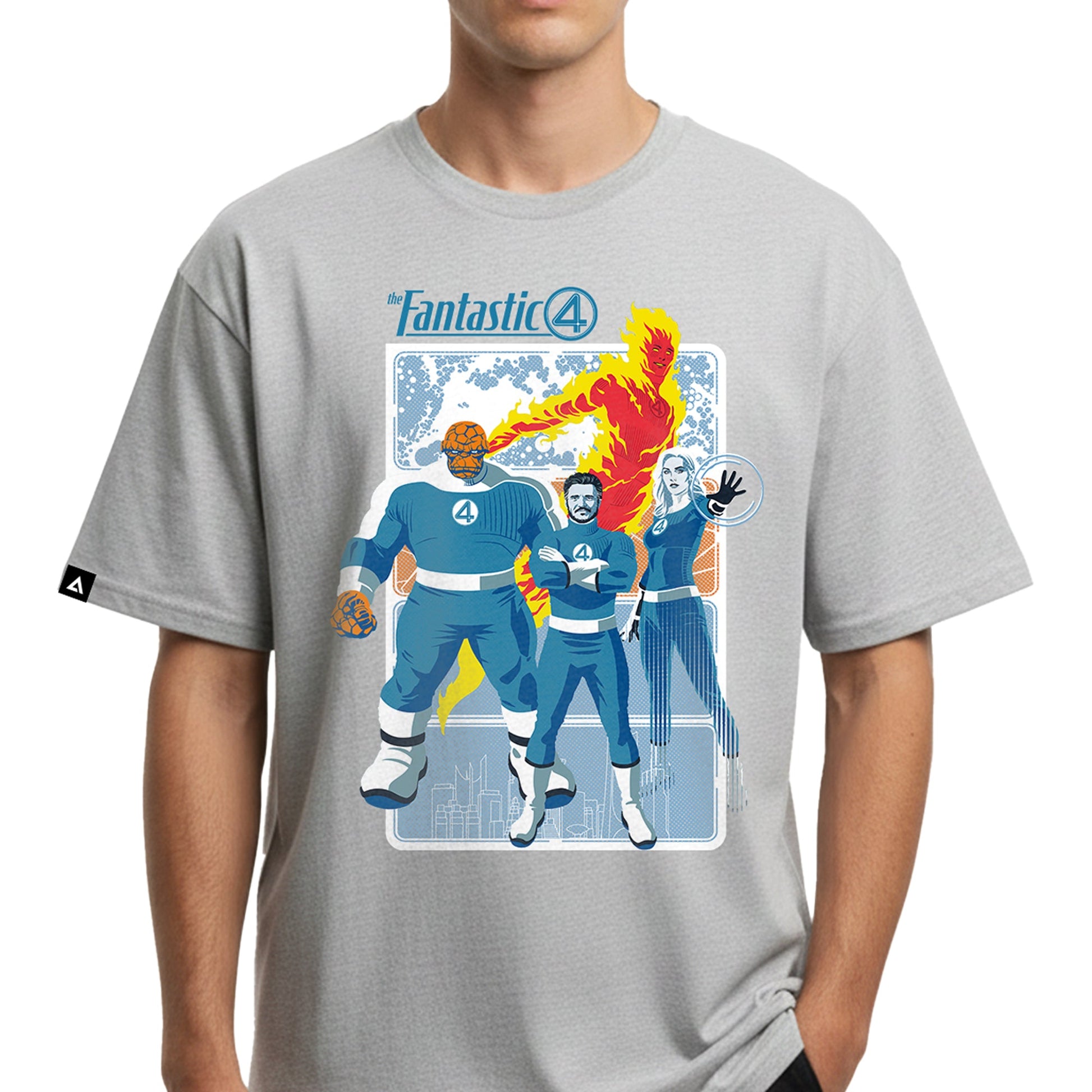 Playera 4 Fantásticos Hombre Mujer Gris Marvel Original La Primera familia de Marvel - Fan Army