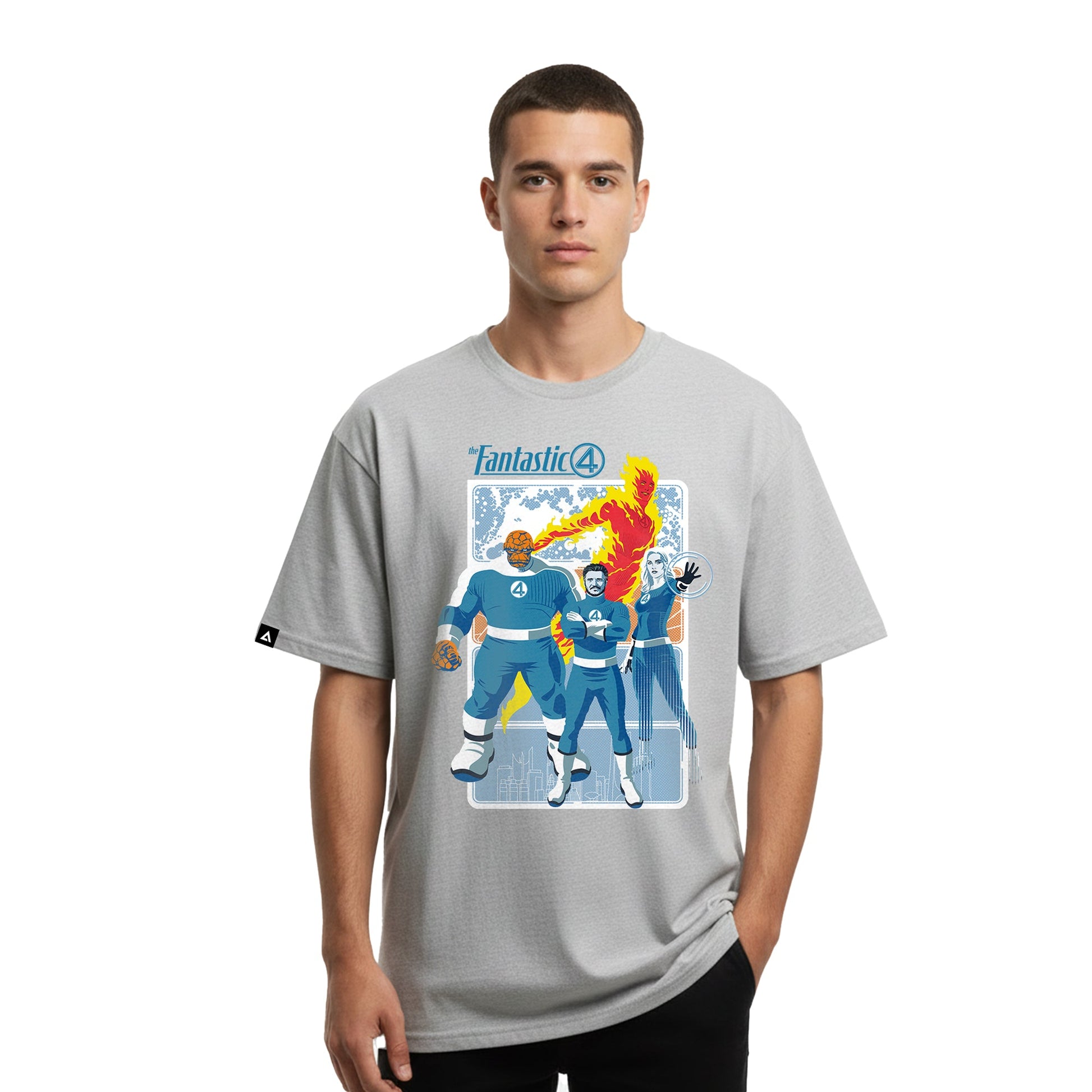 Playera 4 Fantásticos Hombre Mujer Gris Marvel Original La Primera familia de Marvel - Fan Army