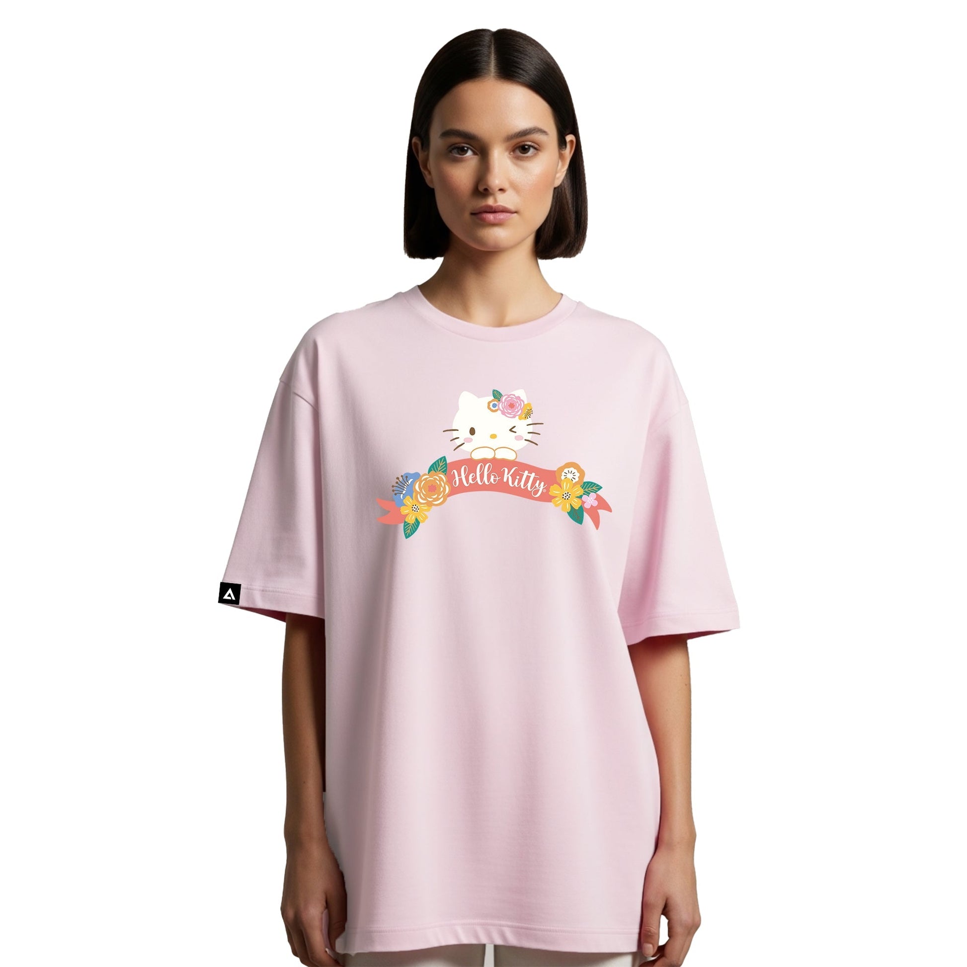 Playera Hombre Mujer Rosa Hello Kitty Flowers - Fan Army