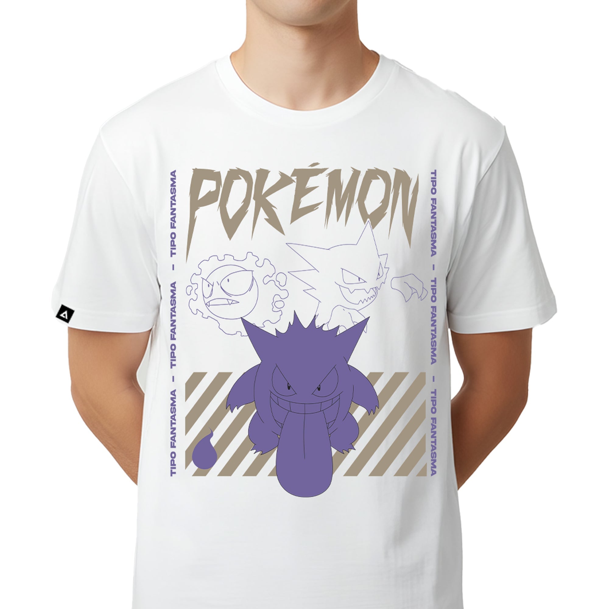 Playera Pokémon Hombre Mujer Blanco Kanto Ghost Type - Fan Army