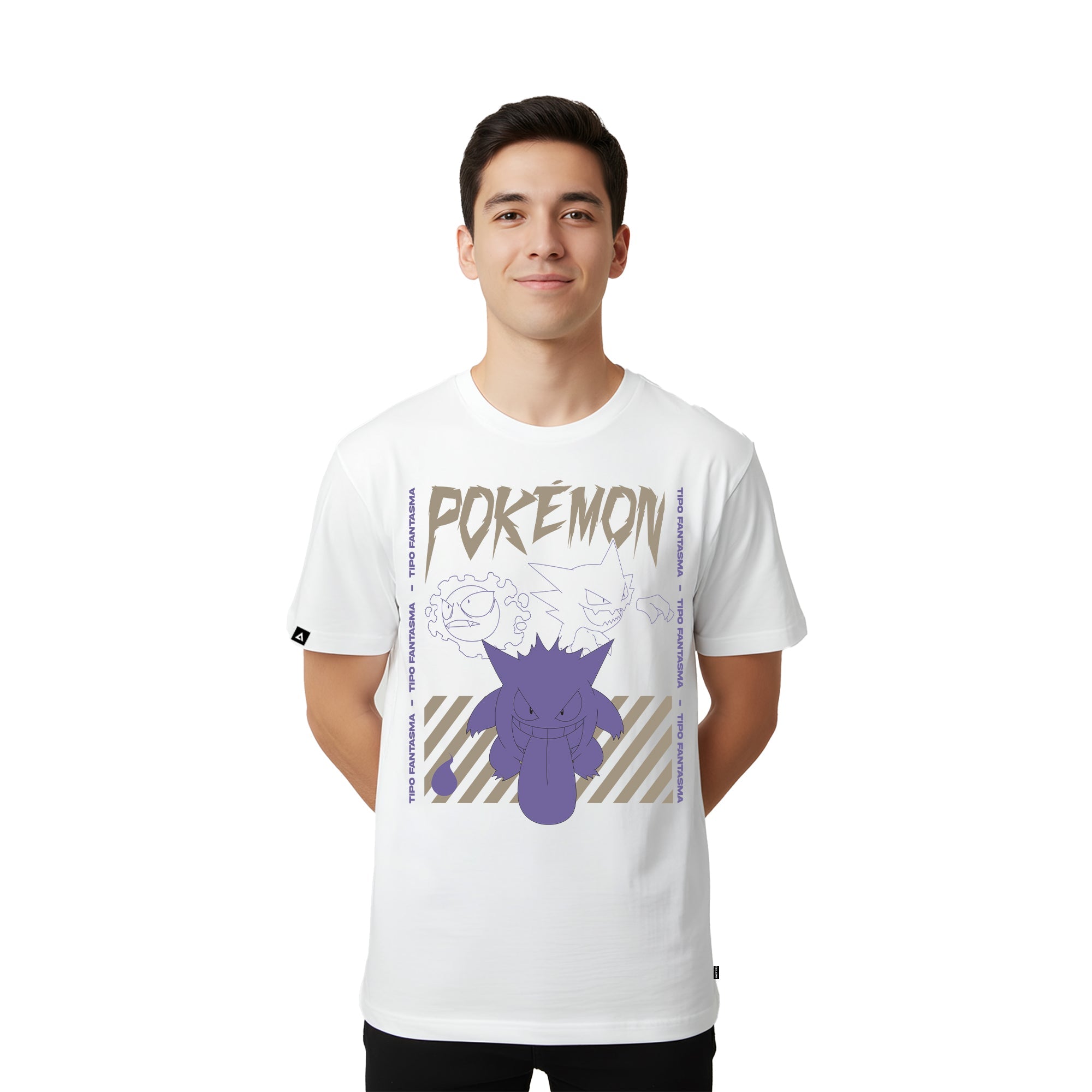 Playera Pokémon Hombre Mujer Blanco Kanto Ghost Type - Fan Army