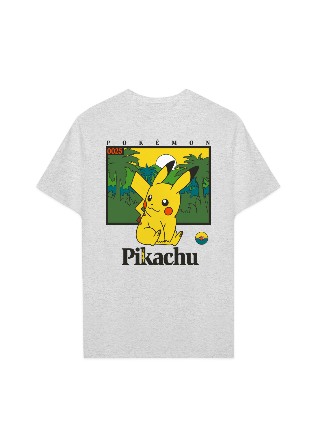 Playera Pokémon Hombre Mujer Gris Pikachu Jungle