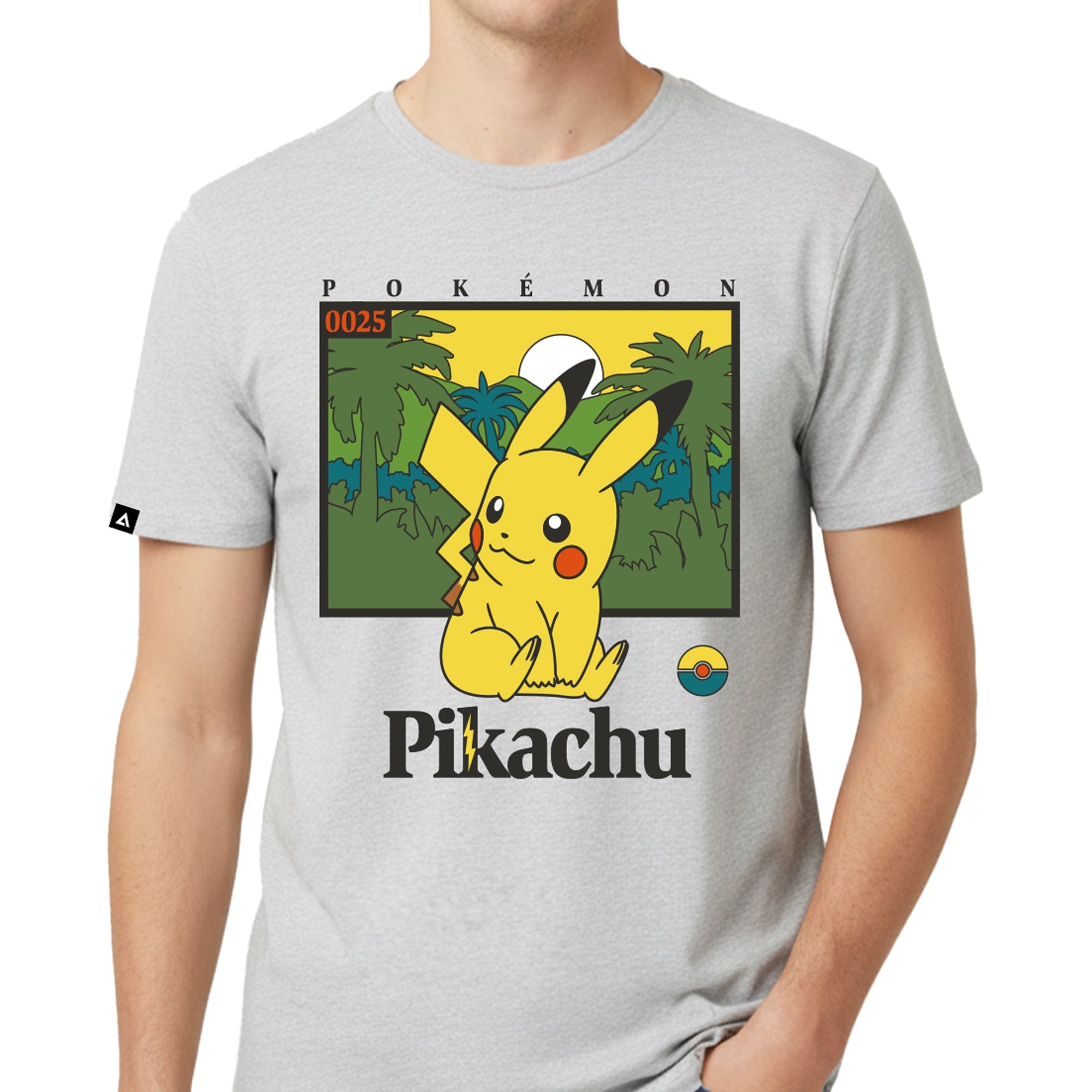 Playera Pokémon Hombre Mujer Gris Pikachu Jungle - Fan Army