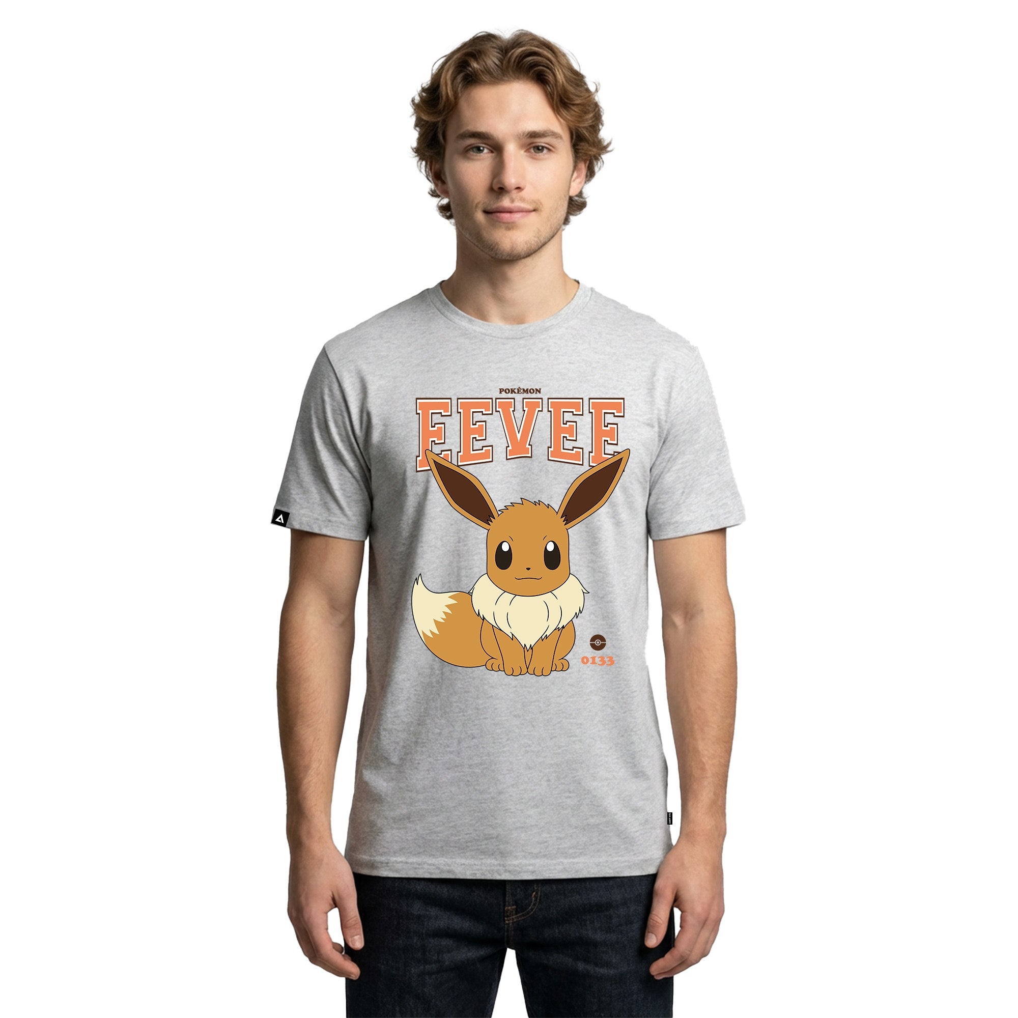 Playera Pokémon Hombre Mujer Eevee Varsity Gris - Fan Army