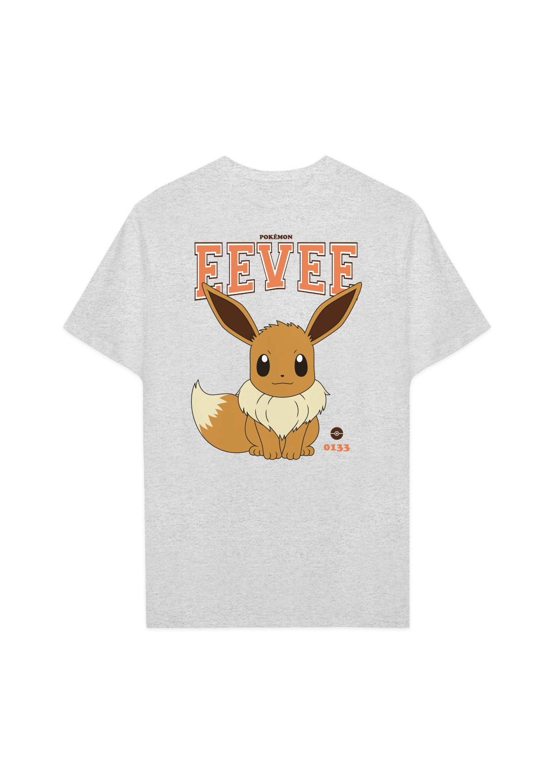 Playera Pokémon Hombre Mujer Eevee Varsity Gris
