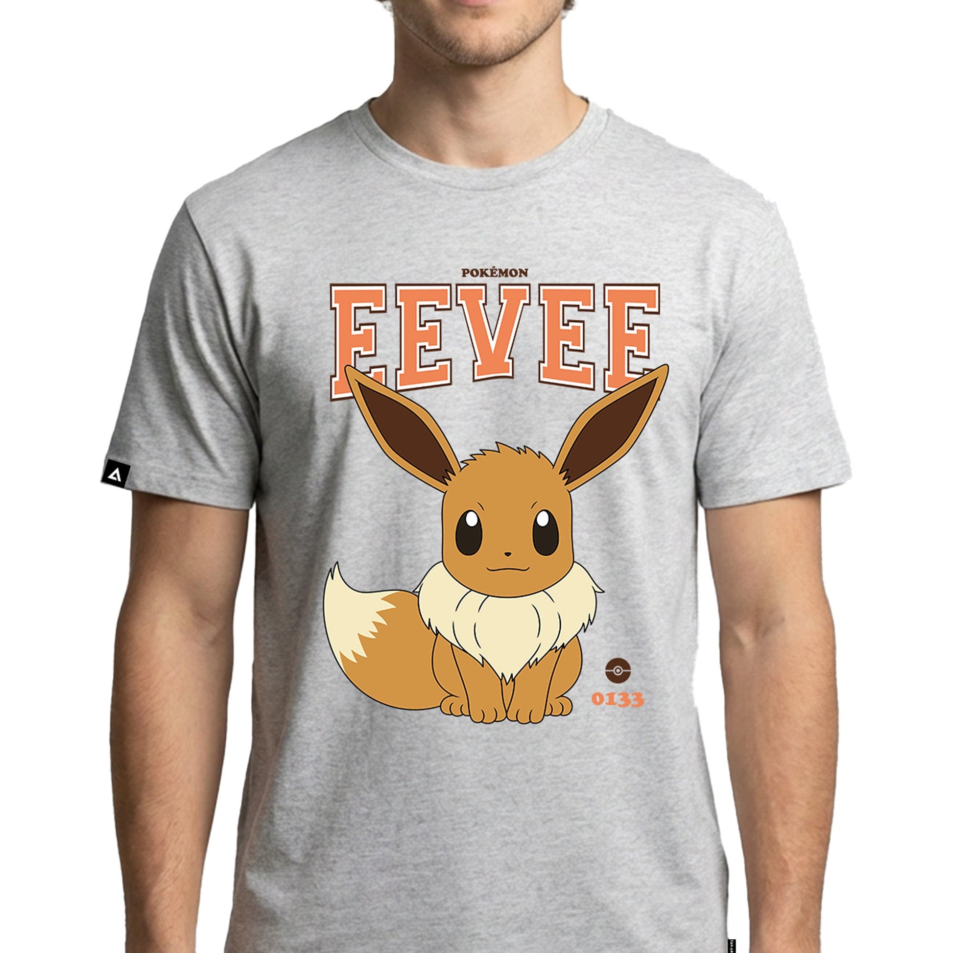 Playera Pokémon Hombre Mujer Eevee Varsity Gris - Fan Army