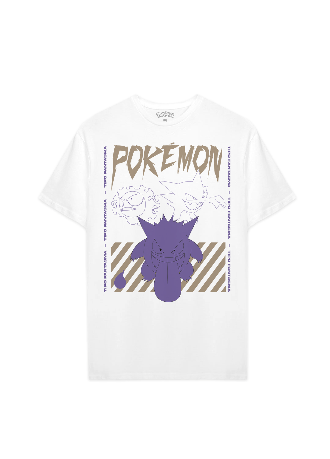 Playera Pokémon Hombre Mujer Blanco Kanto Ghost Type