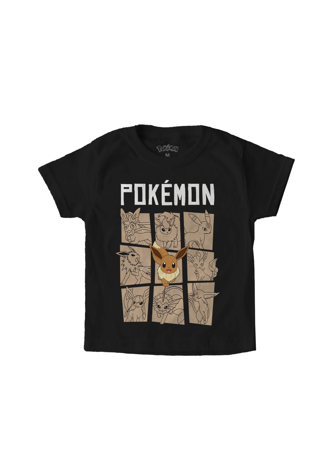 Playera Pokémon Niño Niña Negro Eevee Evo