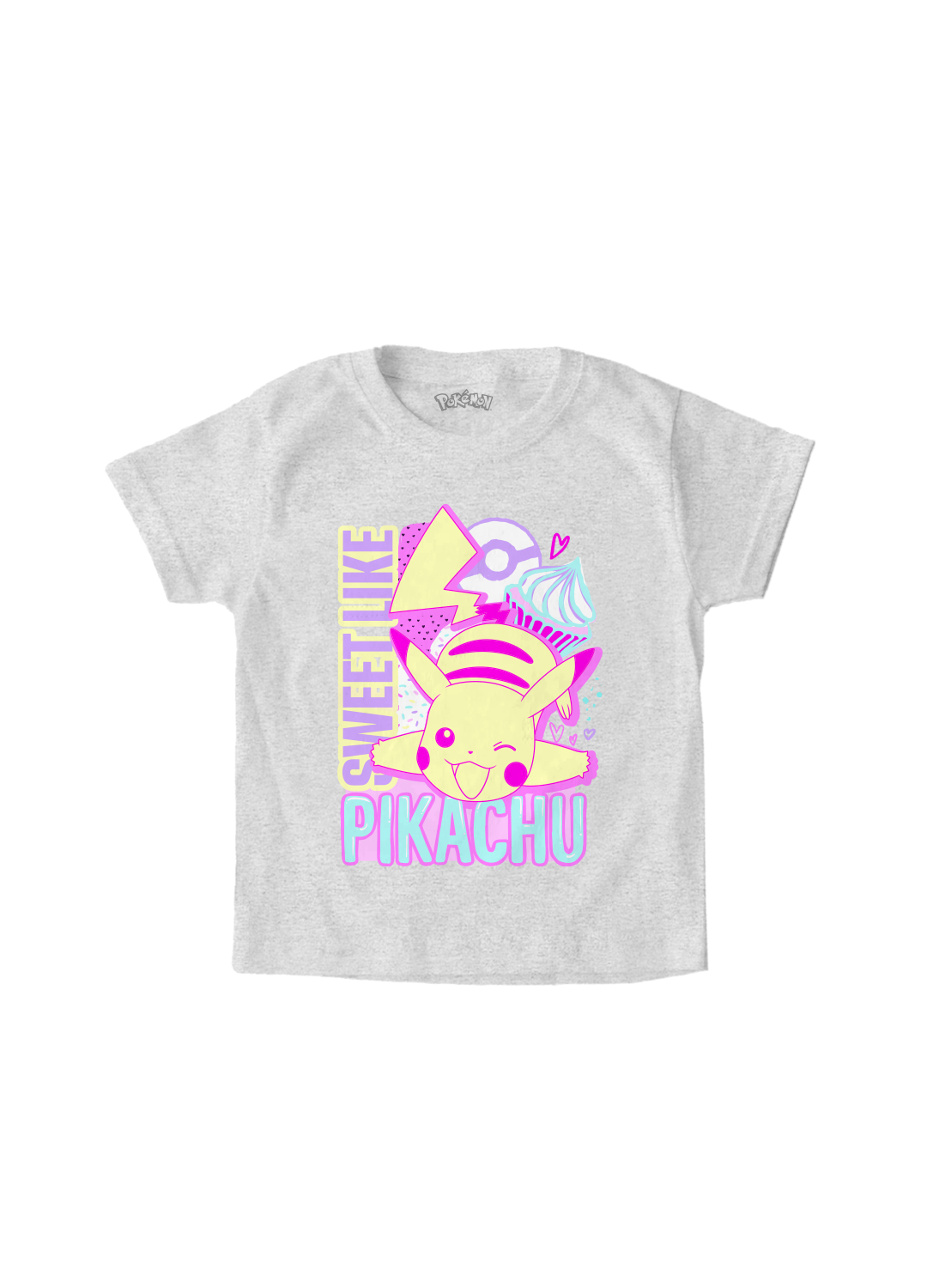 Playera Pokémon Niño Niña Gris Sweet Like Pikachu