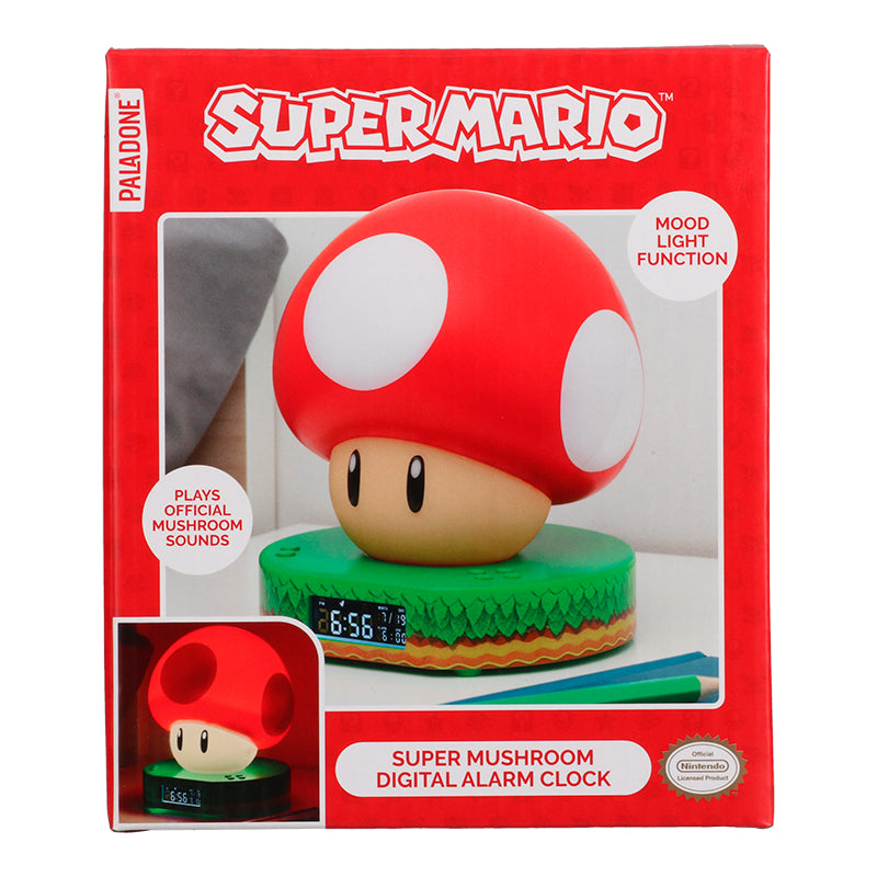 Reloj Despertador de Super Mario Super Mushroom Lámpara Original - Fan Army