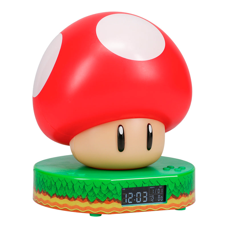 Reloj Despertador de Super Mario Super Mushroom Lámpara Original