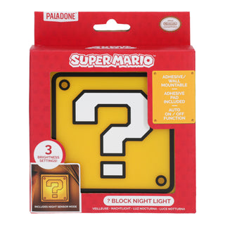 Lampara Super Mario Bloque de Preguntan Luz de Noche Original