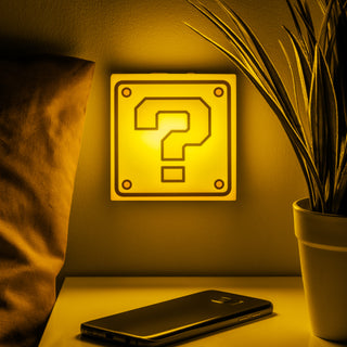 Lampara Super Mario Bloque de Preguntan Luz de Noche Original