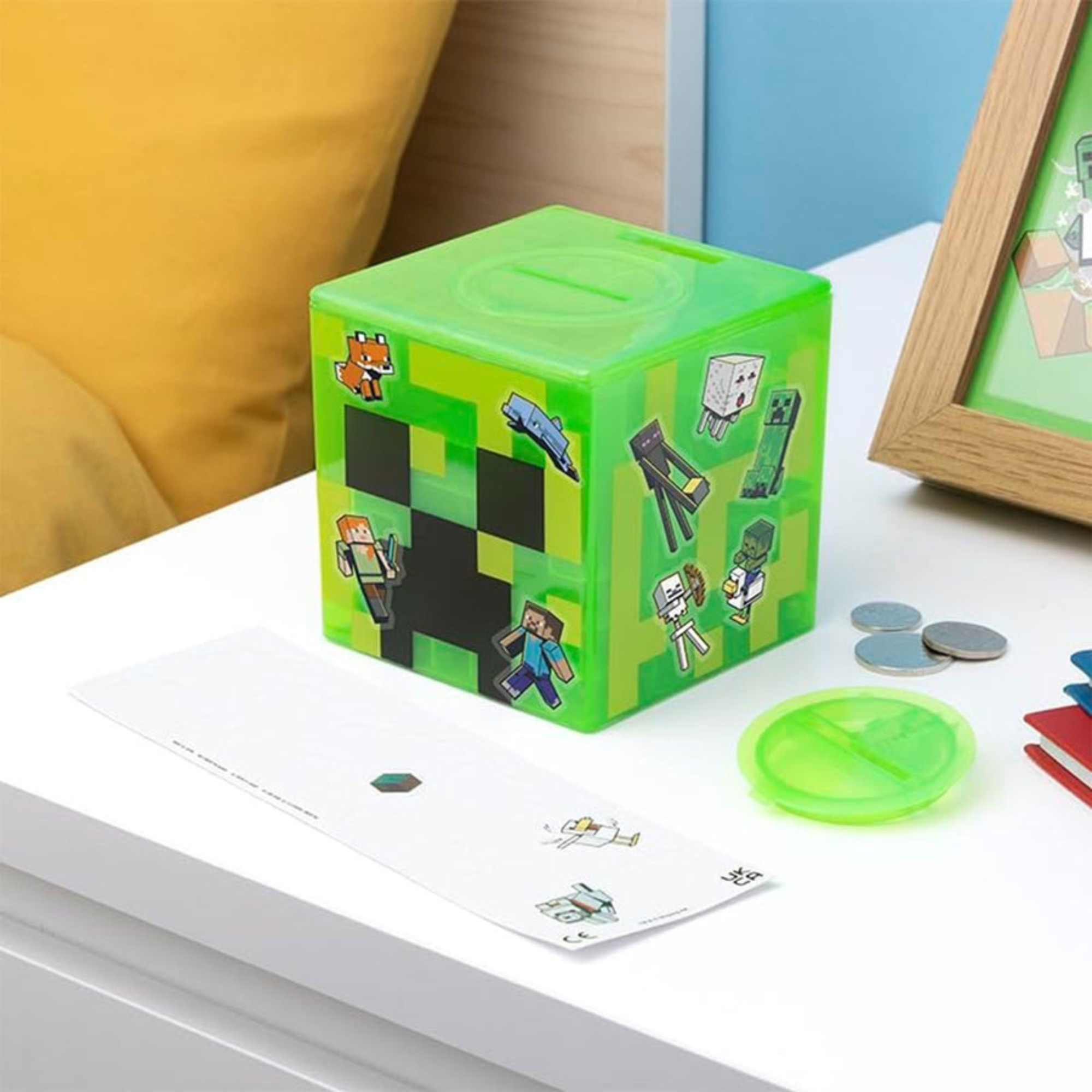 Minecraft Creeper Maze Safe Alcancía Interactiva con Laberinto y Stickers