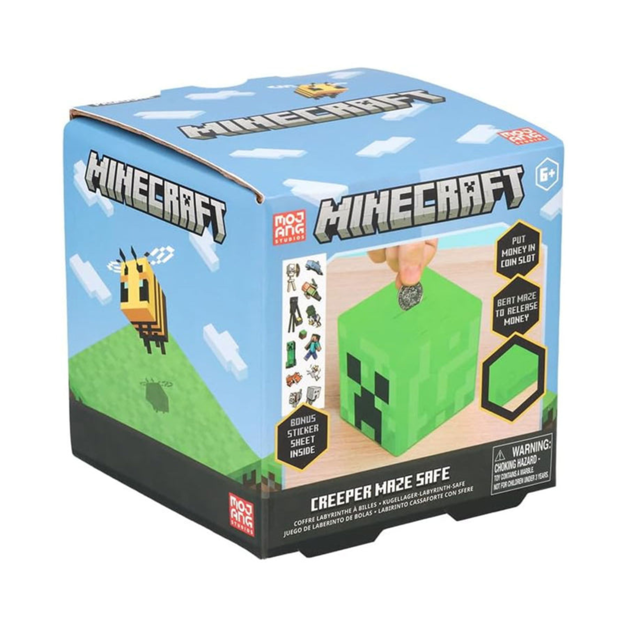 Minecraft Creeper Maze Safe Alcancía Interactiva con Laberinto y Stickers