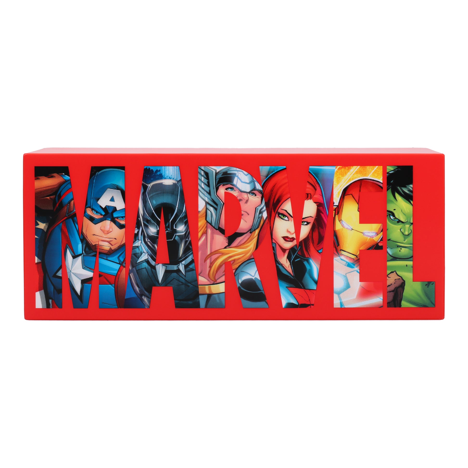 Lámpara Logo Marvel con Personajes Luz de Noche Original - Fan Army