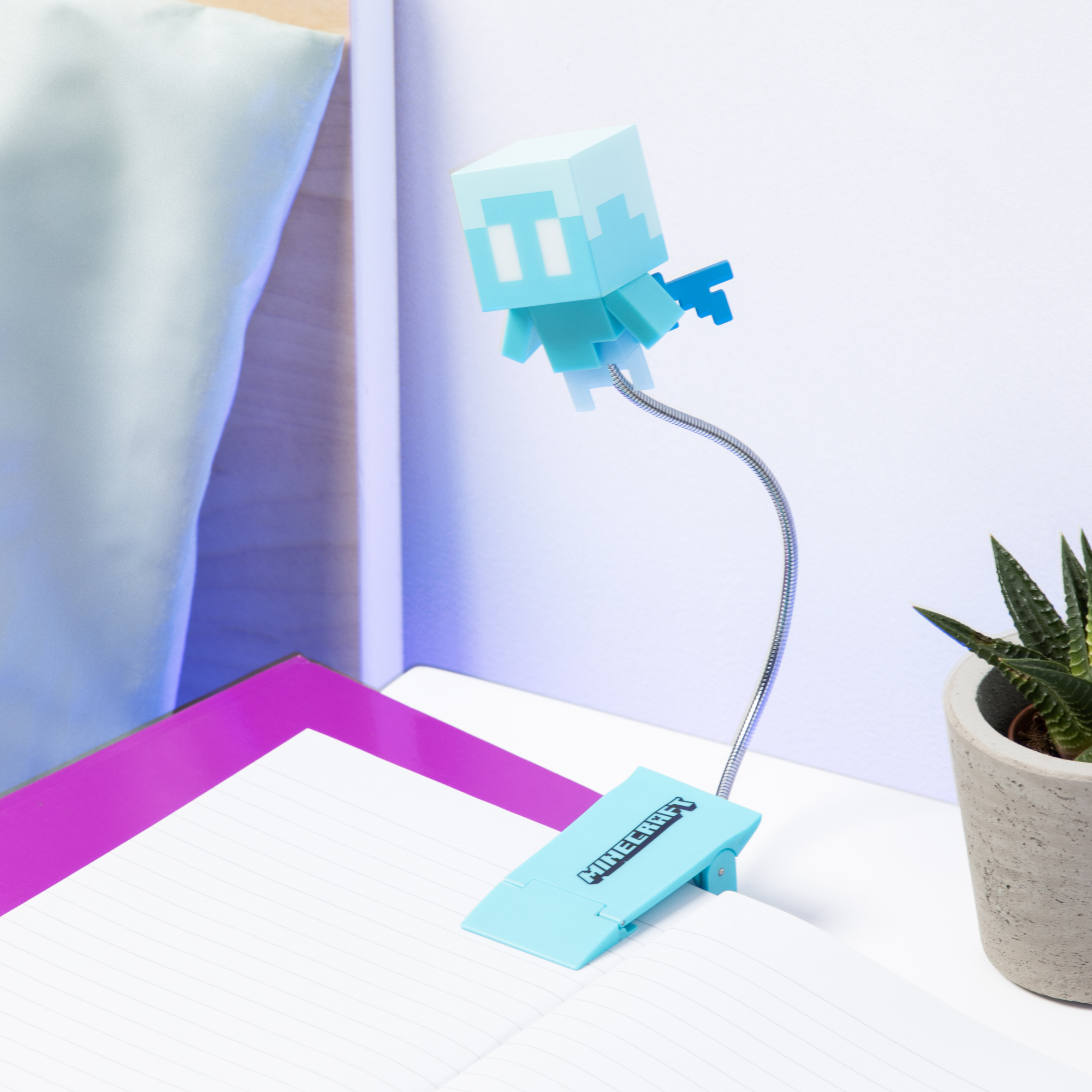 Lámpara Clip Minecraft Allay LED Flexible 3 Modos de Luz, Luz para Lectura con Pilas - Fan Army