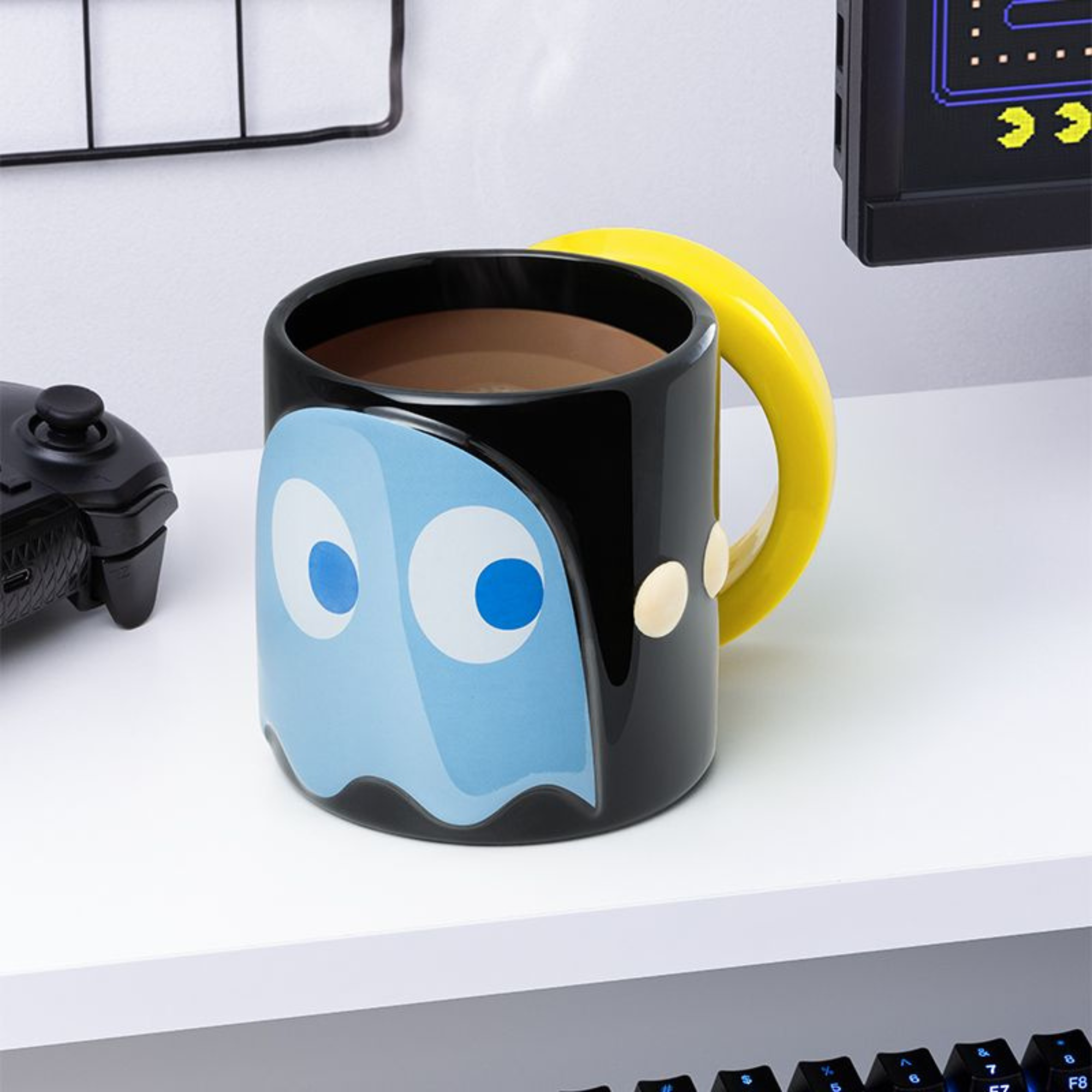 Taza PAC-MAN 600 ml con Asa en Forma de Personaje Diseño Retro Oficial - Fan Army