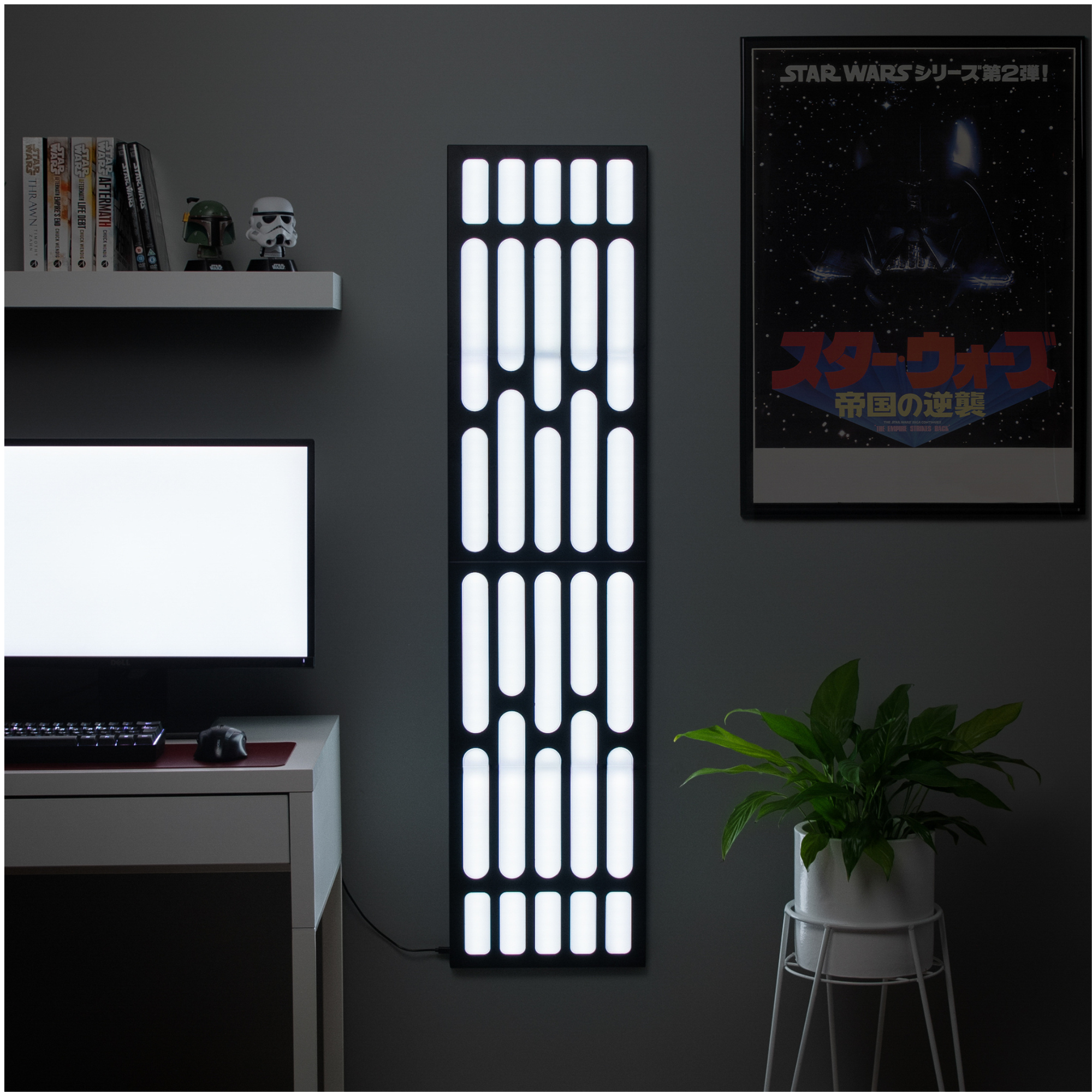 Panel LED Death Star Star Wars 124 cm Luz con Control Remoto Reacciona a Música