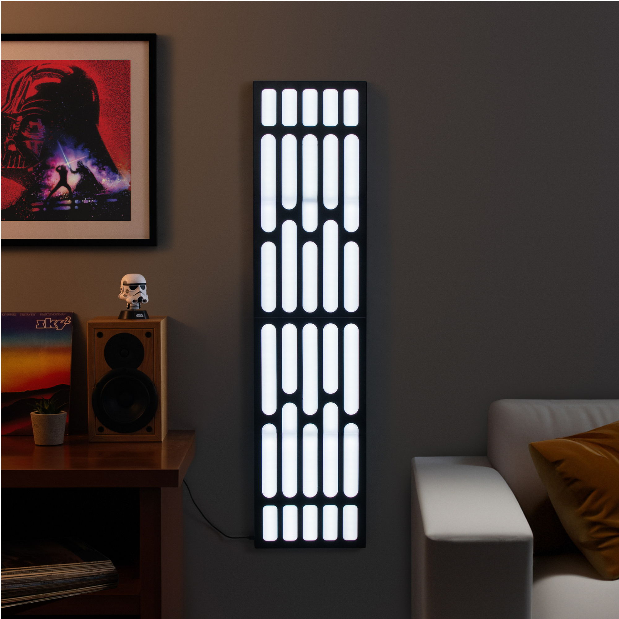 Panel LED Death Star Star Wars 124 cm Luz con Control Remoto Reacciona a Música