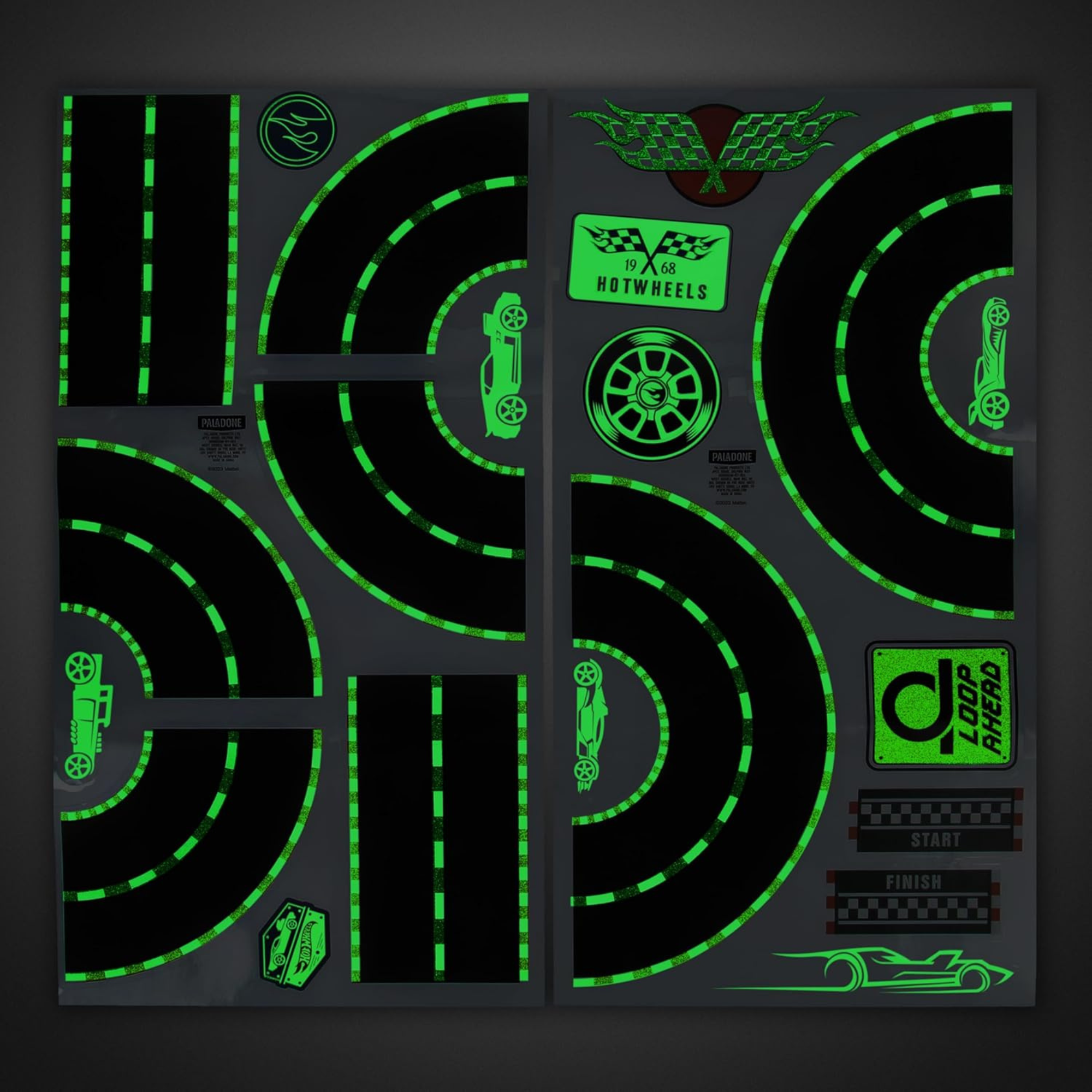 Stickers de Pared Hot Wheels Glow in the Dark