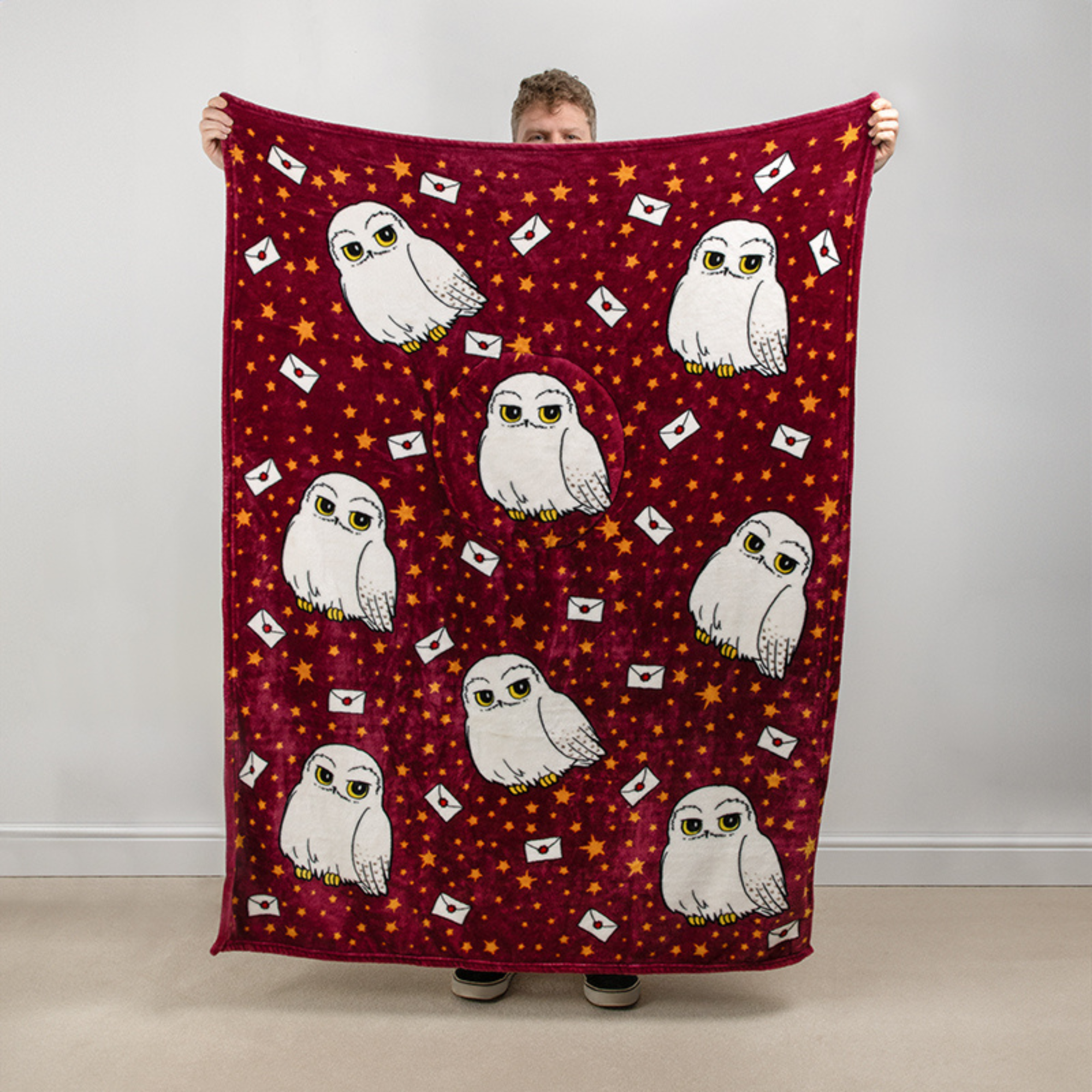 Cojín Cobija Hedwig Harry Potter 2 en 1 | Almohada Convertible 120 × 150 cm