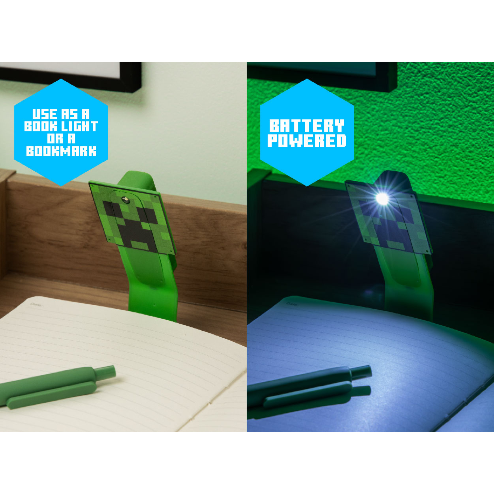 Lámpara Clip Minecraft Creeper LED Luz para Lectura - Fan Army